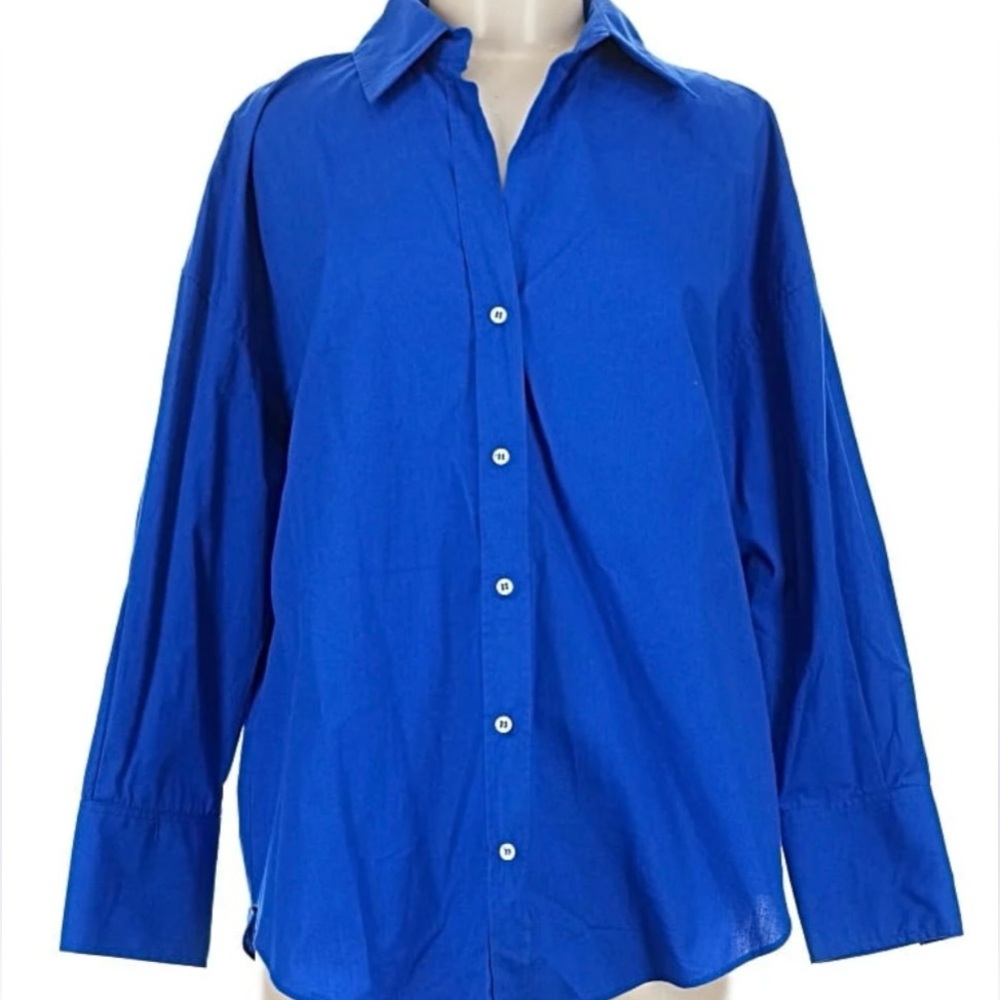 Zara Royal Blue Satin Shirt